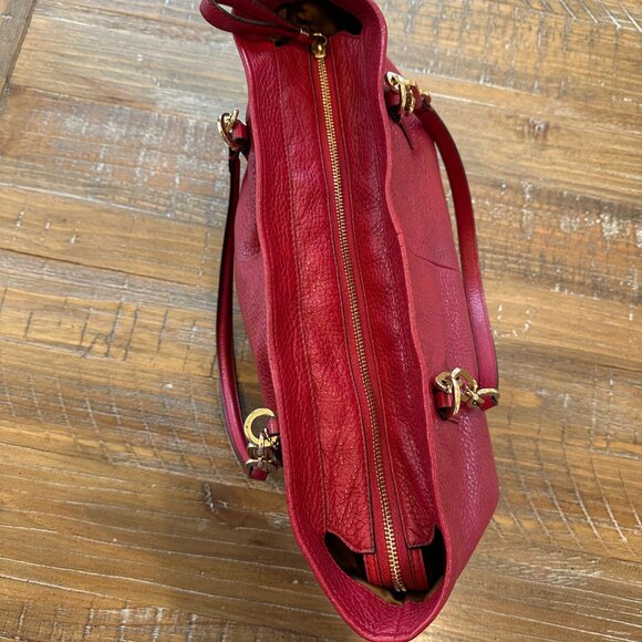 Coach Edie Shoulder Bag – Red Pebbled Leather - Picture 5 of 9